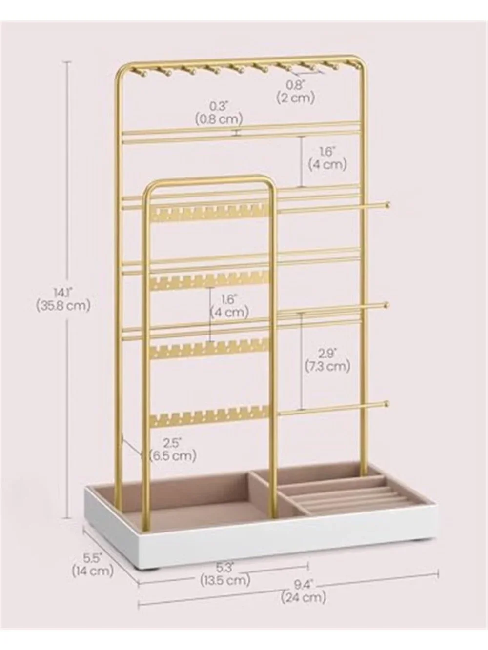 Necklace Holder, Jewelry Stand Holder Organizer,Jewelry Display with Metal Frame